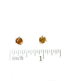 10K White Gold 0.96cttw Citrine Stud Earrings