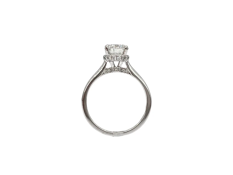 18K Lab Grown Round Brilliant Cut 1.69cttw Claw Set Diamond Ring