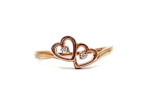 10K Rose Gold 0.01cttw Round Cut Diamond Ring, size 5.75 - 4.5