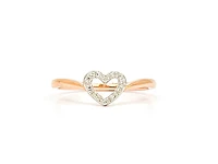 10K Rose Gold 0.05cttw Diamond Heart Ring, Size 6.5 - 4.5