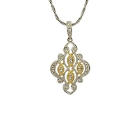14K White & Yellow Gold 0.49cttw Diamond Pendant, 18"