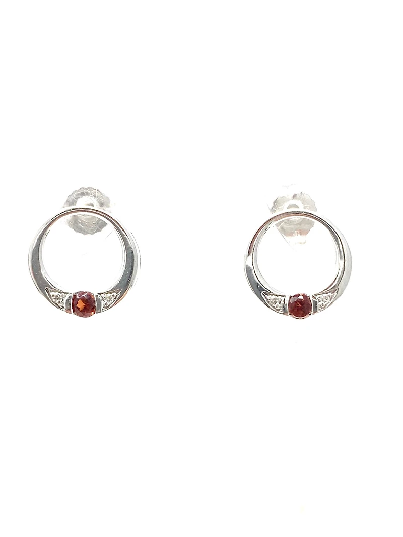 Garnet and Diamond Earrings