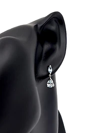 10K White Gold 1.70cttw Genuine Aquamarine Dangle / Drop Earrings