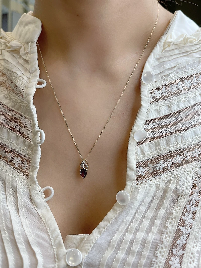 Created Alexandrite and Diamond Pendant