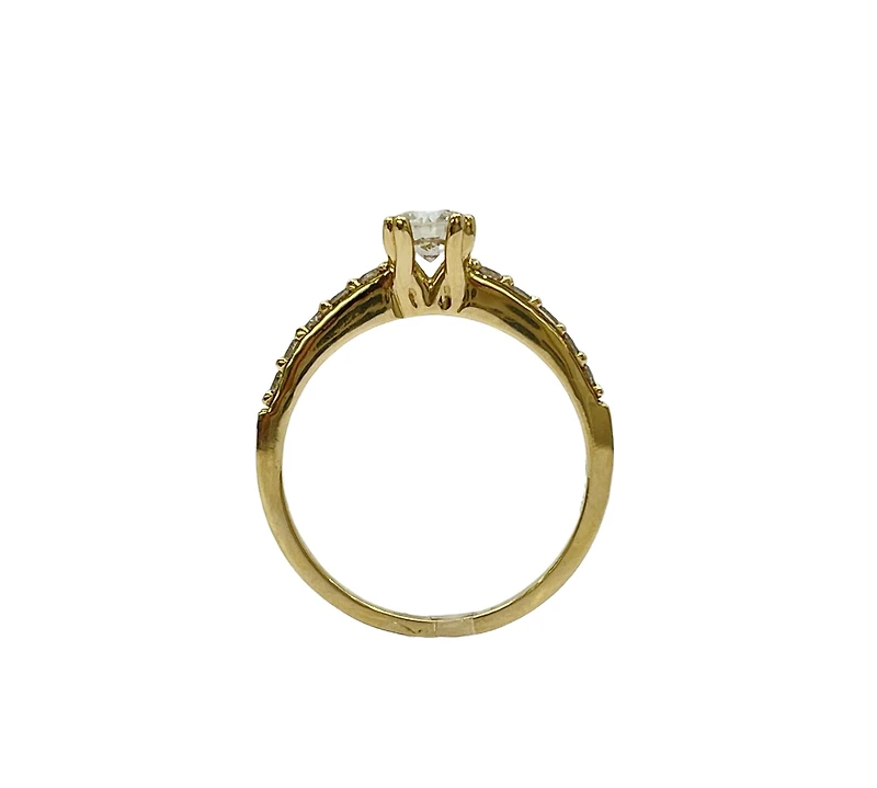 14K Yellow Gold 0.70cttw Canadian Diamond Engagement Ring, size 6.5 - 4.5