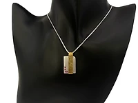 Sterling Silver and 18K Gold Plated 0.20cttw Ruby Pendant, 18"
