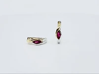 10K 2 Tone Gold Genuine Ruby Earrings