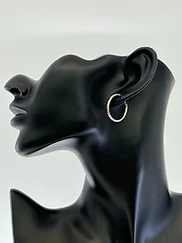 10K White Gold 22mm Sleeper/Keeper/Hoop Earrings