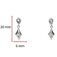 10K White Gold 0.06cttw Diamond Dangle Earrings