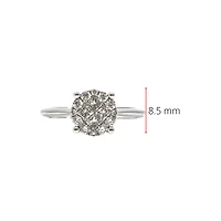 14K White Gold 0.47cttw Diamond Halo Engagement Ring, size 6.5