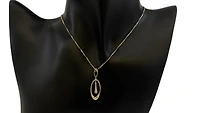 10K Yellow Gold 0.10cttw Diamond Necklace, 18"