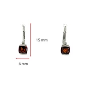 10K White Gold 1.35cttw Genuine Garnet and 0.01cttw Lever Back Earring