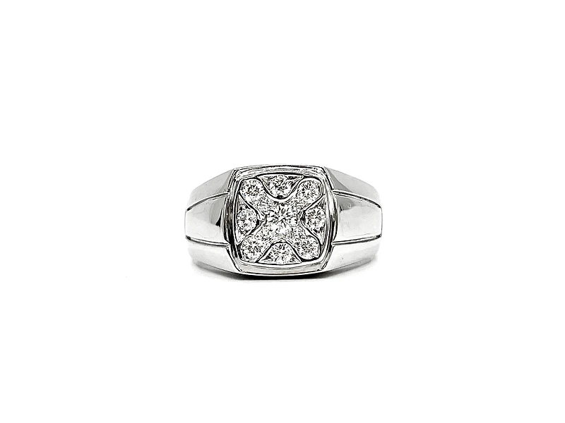 14K White Gold 0.50cttw Diamond Gents Ring, size 10