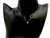 10K White Gold 0.20cttw Bezel Set Diamond Pendant, 18"