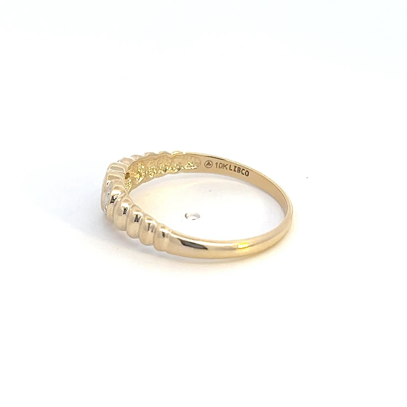 10K Yellow Gold 0.013cttw Diamond Signet Ring, size 6.5 - 4.5