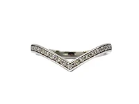 10K White Gold Diamond “V” Ring