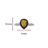 10K White Gold Citrine, Garnet and Diamond Ring, size 7