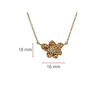 14K Rose and Yellow Gold Alberta Wild Rose 0.14cttw Canadian Diamond Necklace - 18"
