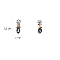 10K White & Rose Gold 1.20cttw Mystic Topaz & 0.012cttw Diamond Stud / Dangle / Drop Earring