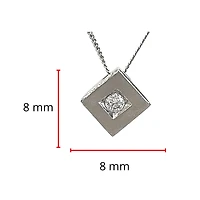10K White Gold 0.05cttw Diamond Necklace, 18"