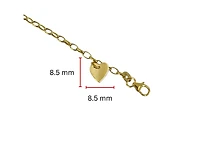 10K Yellow Gold Bracelet with Engravable Heart Dangle, 6.0"