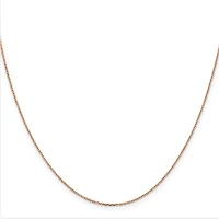 14K Rose Gold Diamond-Cut Cable Chain with Lobster Clasp - 1.00 mm Various Length