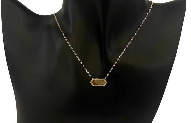 14K Yellow Gold 0.10cttw Diamond Pendant, 18"