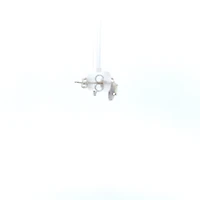 925 Sterling Silver Opal & Diamond Stud Earrings