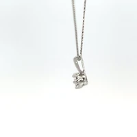 10K White Gold 0.05 cttw Diamond Solitaire Pendant, 18"