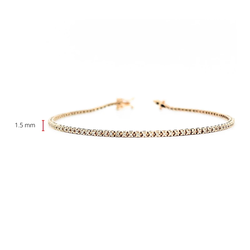 14K Rose Gold 0.35cttw Diamond Tennis Bracelet, 7"