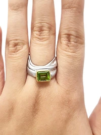 Silver and Peridot Ring