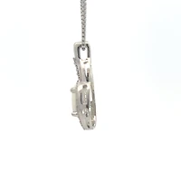 925 Sterling Silver Opal & Diamond Necklace