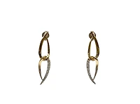 10K Yellow Gold Diamond Dangle Earrings 0.25cttw