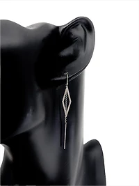 14K White Gold Diamond Dangle Earring 0.26cttw