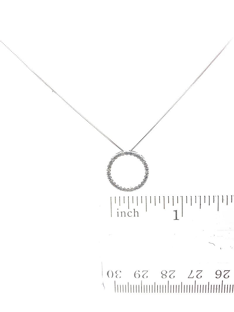 10K White Gold 0.05cttw Diamond Eternity Pendant - 18"