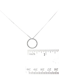 10K White Gold 0.05cttw Diamond Eternity Pendant - 18"