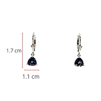 10K White Gold Created Alexandrite  Earrings