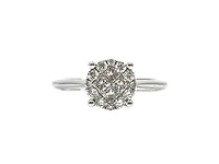 14K White Gold 0.47cttw Diamond Halo Engagement Ring, size 6.5