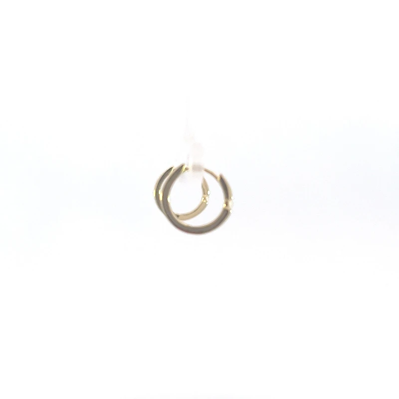 10K Gold 0.04cttw Diamond Hoop / Huggie / Hinged Earring