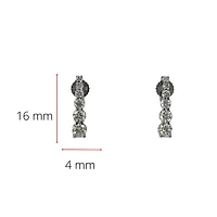 10K White Gold 1.00cttw Diamond Tappered 6 Stone Drop Earrings - 16mm x 4mm