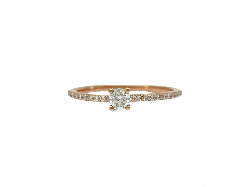 10K Rose Gold 0.30cttw Canadian Diamond Ring, Size 6.5