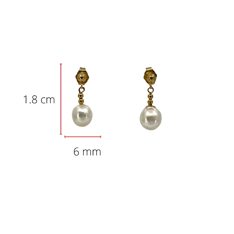 14K Gold Fresh Water Pearl Earrings