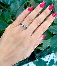 14K White Gold 0.45cttw Sapphire and 0.18cttw Diamond Ring - Size 7
