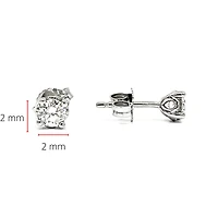 14K White Gold 0.15cttw Round Cut Canadian Diamond Stud Earrings