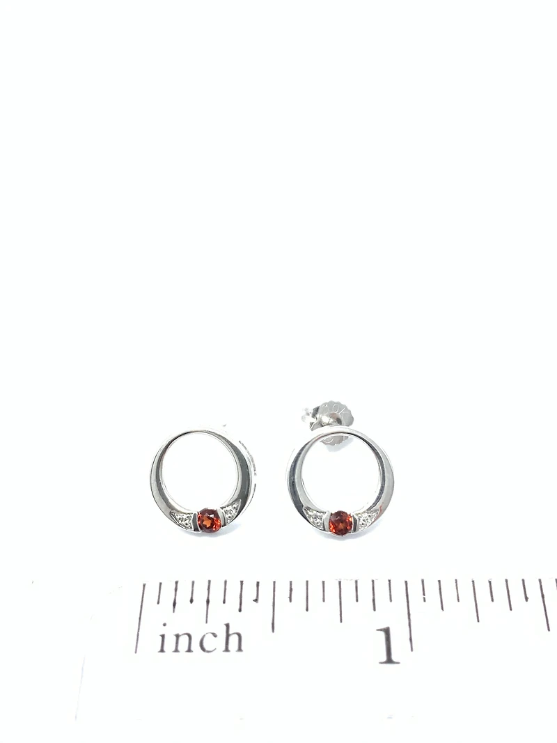 Garnet and Diamond Earrings