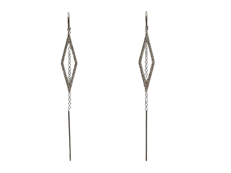 14K White Gold Diamond Dangle Earring 0.26cttw