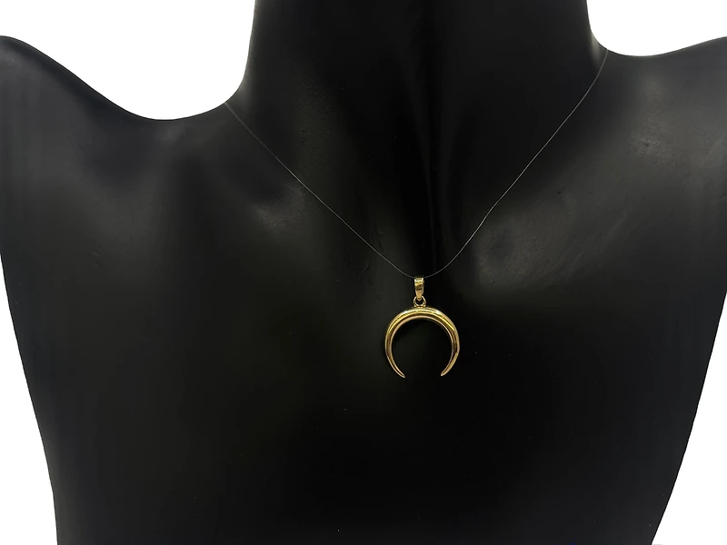 10K Yellow Gold Moon Charm - 20mm x 16mm