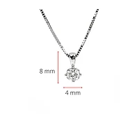 14K White Gold 0.17cttw Round Cut Canadian Diamond Pendant, 18”