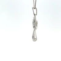 10K White Gold 0.015 cttw  Diamond  Angel Pendant, 18"