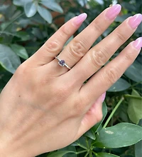 10K White Gold 0.50cttw Trillion Cut Created Alexandrite Ring, size 6.5